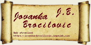 Jovanka Broćilović vizit kartica